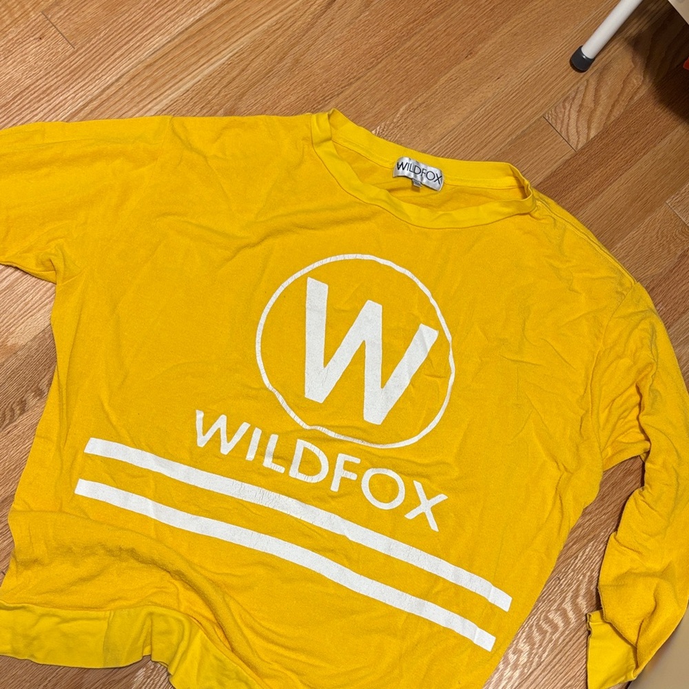 Wildfox Yellow Logo Sweatshirt size medium